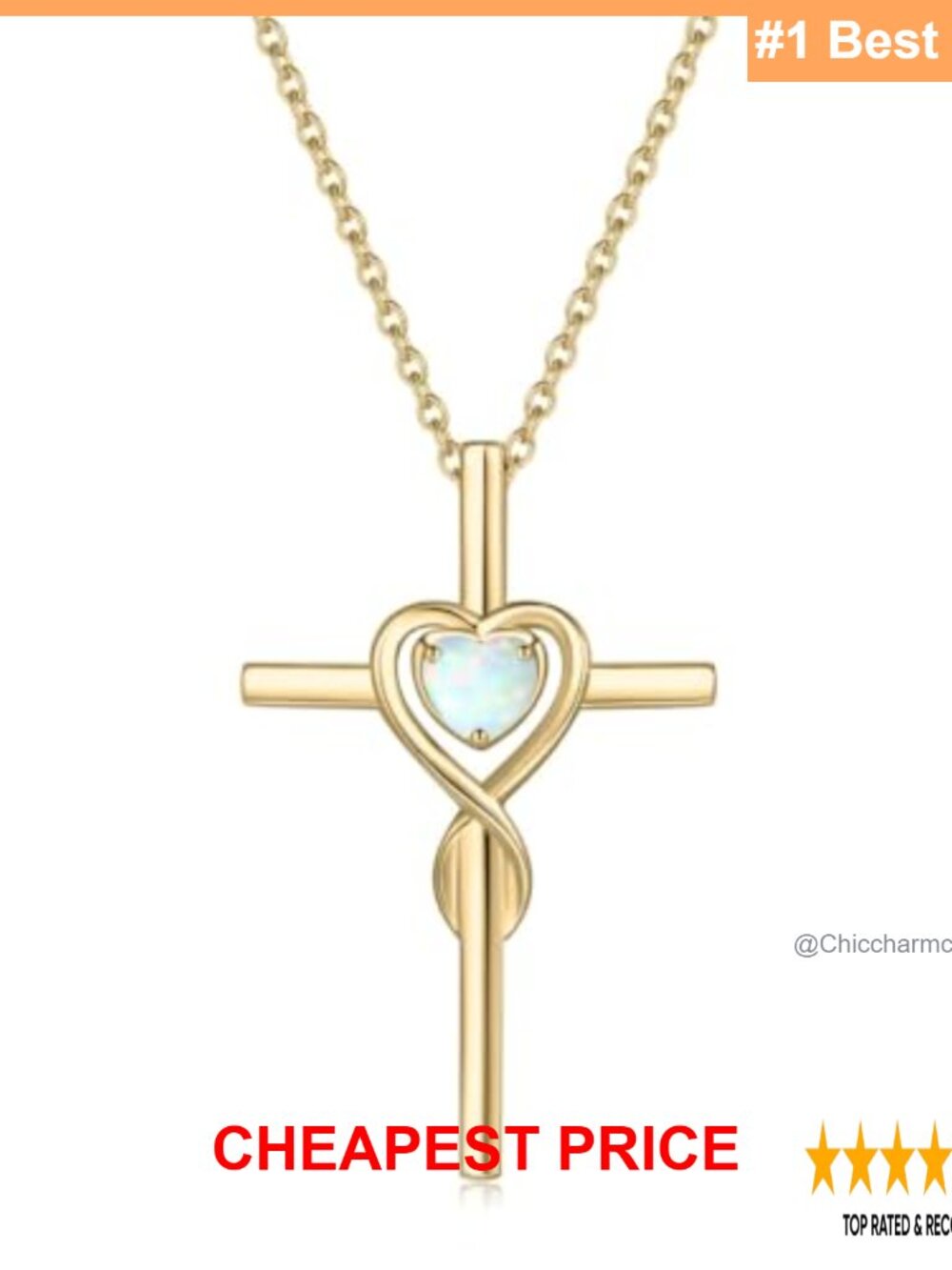 925 Sterling Silver Cross Necklace 14K Gold Plated Birthstone Pendant